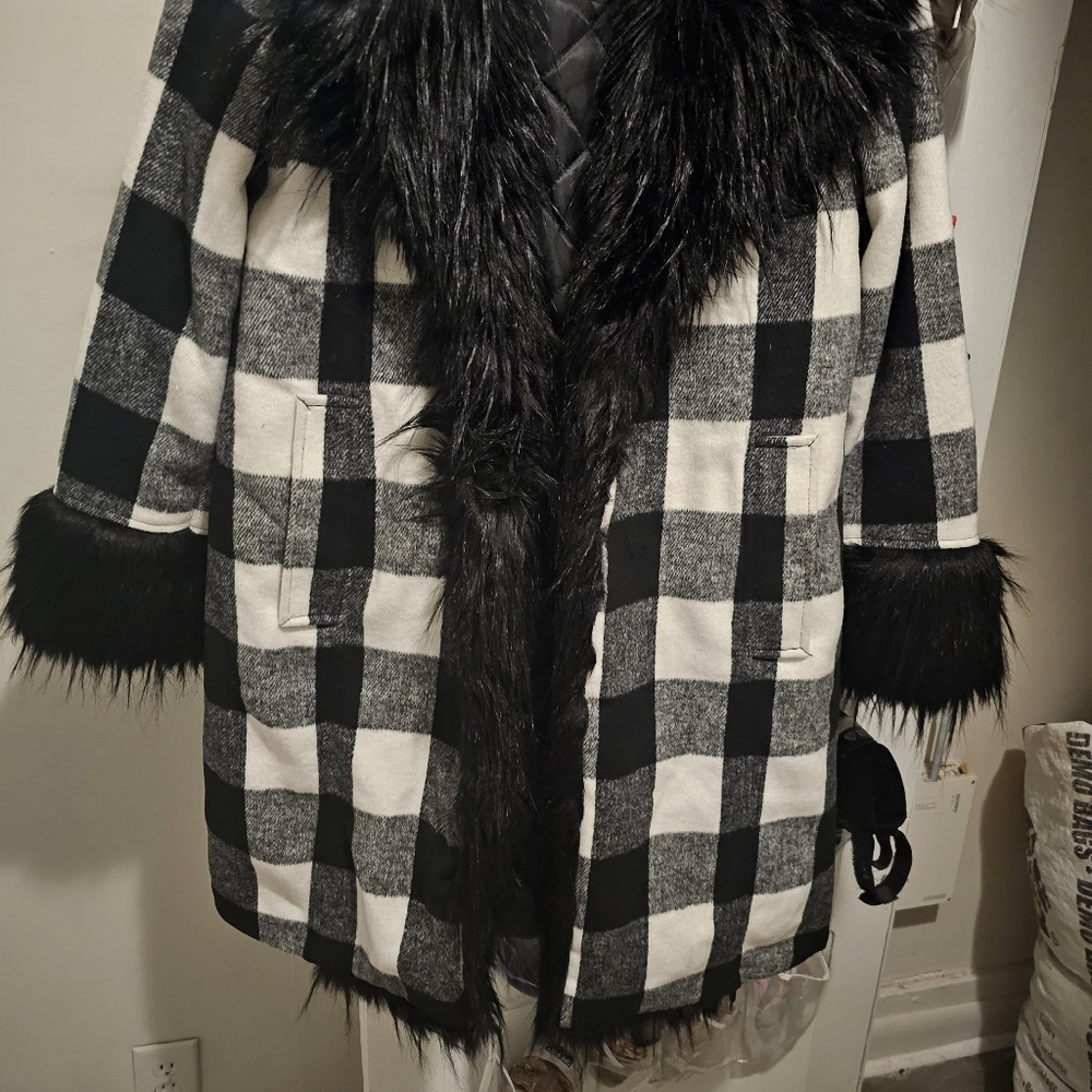 Bagatelle women's fur trimmed coat